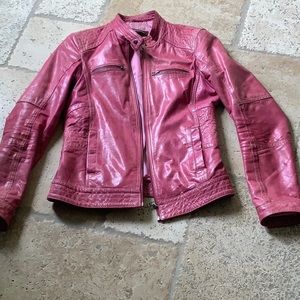 Daniel pink leather moto style jacket
